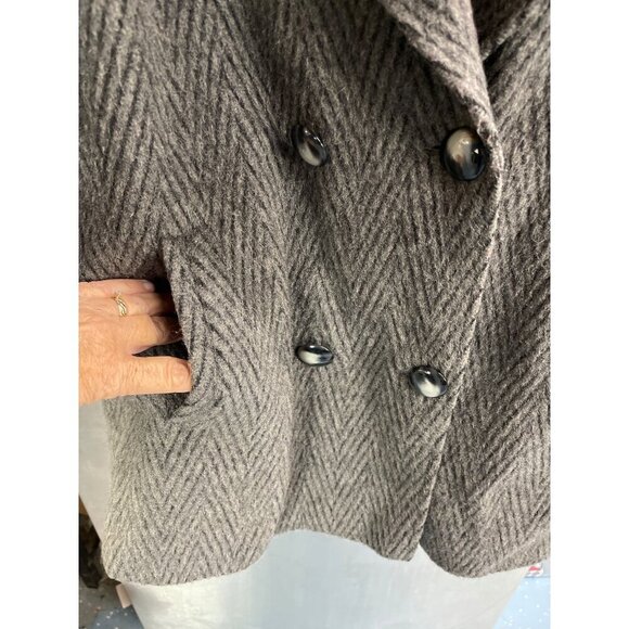 Vintage Veste Bene Made In Italy Womens Wool Double-Breasted Peacoat L - Picture 5 of 14